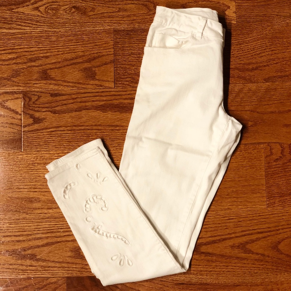 Zara Girls White Skinny Cutout Jeans